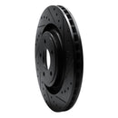 R1 08-14 Chrysler 200 Front Right Drilled & Slotted Black Brake Rotor