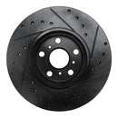 R1 90-93 Toyota Celica Front Left Drilled & Slotted Black Brake Rotor
