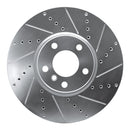 R1 10-18 BMW 740i Front Drilled & Slotted Silver Brake Rotor Set