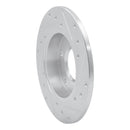 R1 02-06 Audi A4 Quattro Rear Left Drilled & Slotted Silver Brake Rotor
