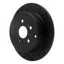 R1 00-10 Pontiac Vibe Rear Drilled & Slotted Black Brake Rotor Set