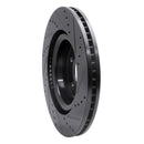 R1 05-09 Land Rover LR3 Front Left Drilled & Slotted Black Brake Rotor