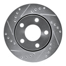 R1 00-02 Audi S4 Rear Left Drilled & Slotted Silver Brake Rotor
