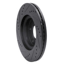 R1 07-13 Nissan Altima Front Right Drilled & Slotted Black Brake Rotor