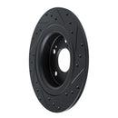 R1 17-25 Acura Integra Rear Left Drilled & Slotted Black Brake Rotor