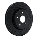 R1 18-25 Lexus UX250h Front Right Drilled & Slotted Black Brake Rotor