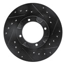 R1 87-99 Hyundai Excel Front Right Drilled & Slotted Black Brake Rotor