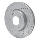 R1 10-13 Kia Forte Koup Front Left Drilled & Slotted Silver Brake Rotor