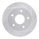 R1 00-02 Dodge Ram 1500 Pickup Front Right Drilled & Slotted Silver Brake Rotor
