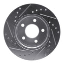R1 90-99 Jeep Cherokee Front Right Drilled & Slotted Silver Brake Rotor