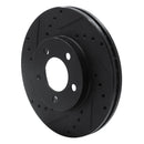 R1 91-00 Ford Thunderbird Front Left Drilled & Slotted Black Brake Rotor