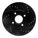 R1 14-19 Ford Fiesta Front & Rear Drilled & Slotted Black Brake Rotor Set