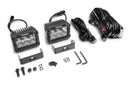 Go Rhino Xplor Bright Series Rectangle LED Flood Light Kit (Surface/Thread Std Mnt) 4x3 - Blk (Pair)