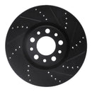 R1 13-16 Dodge Dart Front & Rear Drilled & Slotted Black Brake Rotor Set