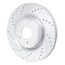 R1 20-25 Ford Explorer Front Left Drilled & Slotted Silver Brake Rotor