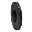 R1 07-12 Hyundai Veracruz Front Left Drilled & Slotted Black Brake Rotor