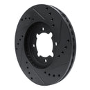 R1 83-84 Toyota Cressida Front Left Drilled & Slotted Black Brake Rotor