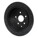 R1 10-20 Lexus RX350 Front & Rear Drilled & Slotted Black Brake Rotor Set