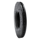 R1 05-11 Audi A6 (USA/Canada) Front Right Drilled & Slotted Black Brake Rotor