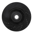 R1 08-25 Ford E-250 Front Right Drilled & Slotted Black Brake Rotor