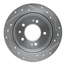 R1 07-10 Hyundai Elantra Rear Left Drilled & Slotted Silver Brake Rotor