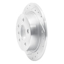 R1 14-24 Mini Cooper (Excl Clubman) Rear Left Drilled & Slotted Silver Brake Rotor