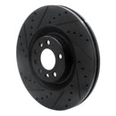 R1 08-11 Saab 9-3 Front Left Drilled & Slotted Black Brake Rotor