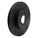 R1 03-07 Honda Accord Front & Rear Drilled & Slotted Black Brake Rotor Set