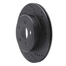 R1 05-23 Chrysler 300 Front & Rear Drilled & Slotted Black Brake Rotor Set