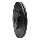 R1 13-20 Ford Fusion Front Left Drilled & Slotted Black Brake Rotor