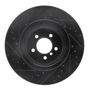 R1 07-08 BMW ALPINA B7 Rear Right Drilled & Slotted Black Brake Rotor