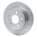 R1 97-98 Volvo S90 Rear Left Drilled & Slotted Silver Brake Rotor