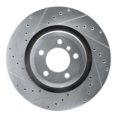 R1 07-08 BMW ALPINA B7 Rear Left Drilled & Slotted Silver Brake Rotor