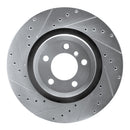 R1 07-08 BMW ALPINA B7 Rear Left Drilled & Slotted Silver Brake Rotor
