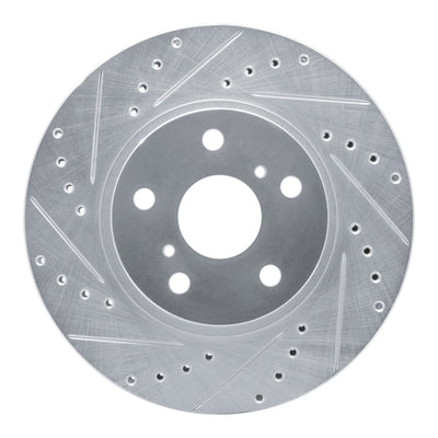 R1 86-92 Toyota Supra Front Left Drilled & Slotted Silver Brake Rotor