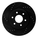 R1 05-24 Nissan Frontier Front & Rear Drilled & Slotted Black Brake Rotor Set