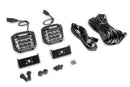 Go Rhino Xplor Bright Series Sideline Cube LED Flood Light Kit (Surface Mount) 4x3 - Blk (Pair)