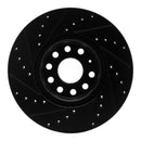 R1 10-25 Audi A3 Quattro Front & Rear Drilled & Slotted Black Brake Rotor Set