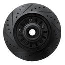 R1 97-00 Ford Expedition Front Right Drilled & Slotted Black Brake Rotor