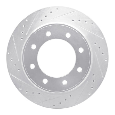 R1 12-21 Nissan NV1500 Rear Left Drilled & Slotted Silver Brake Rotor