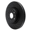 R1 16-24 Chevrolet Camaro Front & Rear Drilled & Slotted Black Brake Rotor Set