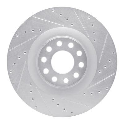 R1 01-03 Audi S8 Front Right Drilled & Slotted Silver Brake Rotor
