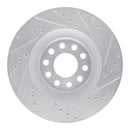 R1 01-03 Audi S8 Front Right Drilled & Slotted Silver Brake Rotor