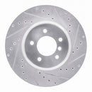 R1 11-16 BMW Z4 Front Right Drilled & Slotted Silver Brake Rotor