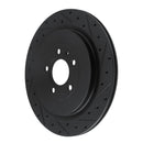 R1 13-14 Ford Mustang Rear Right Drilled & Slotted Black Brake Rotor