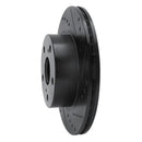 R1 89-92 Toyota Cressida Front Right Drilled & Slotted Black Brake Rotor