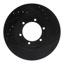 R1 98-15 Nissan Frontier Front Left Drilled & Slotted Black Brake Rotor