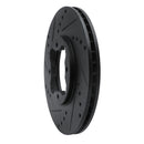 R1 92-98 Acura TL Front Left Drilled & Slotted Black Brake Rotor
