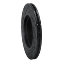 R1 84-87 Audi Coupe Front Right Drilled & Slotted Black Brake Rotor