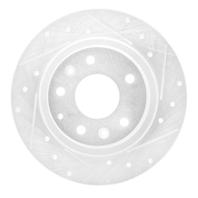 R1 16-18 Mazda CX-3 Rear Right Drilled & Slotted Silver Brake Rotor